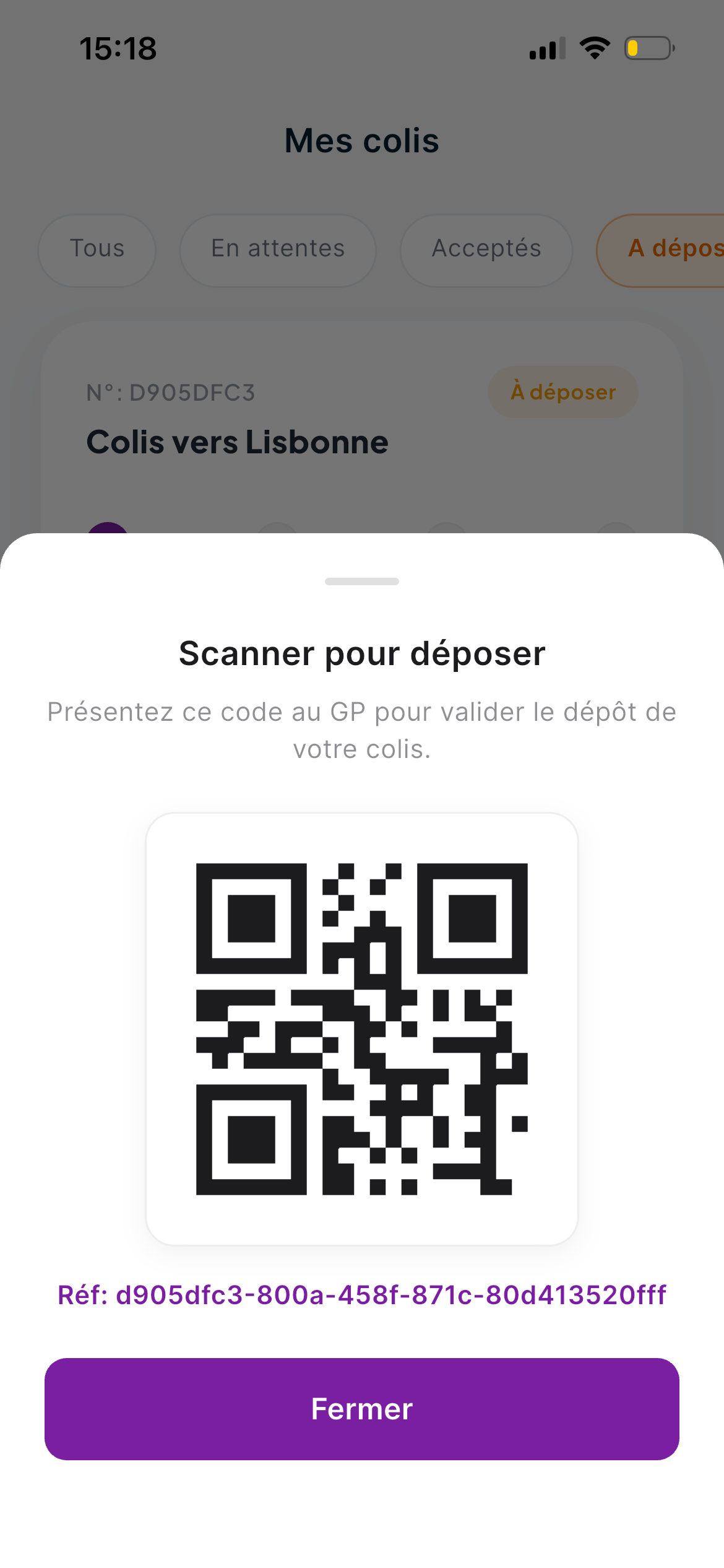 Remise par QR code